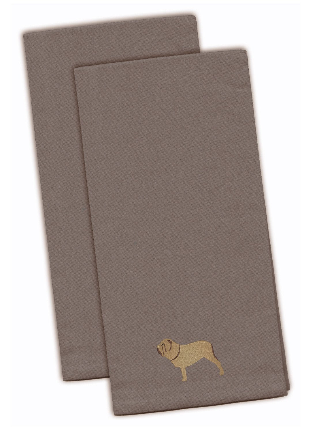 Neapolitan Mastiff Gray Embroidered Towel Set of 2