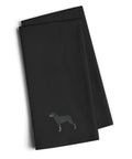 Rottweiler Black Embroidered Towel Set of 2 Decorative Bathroom Guest Hand Towel for Hand, Face, Tea, Dishcloth, 19 X 25, Black