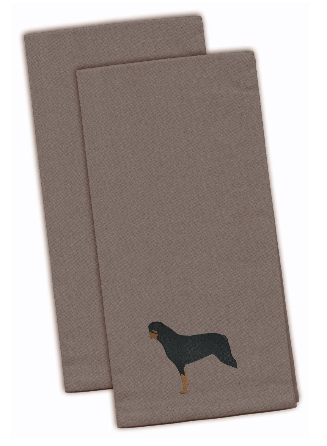 Rottweiler Gray Embroidered Towel Set of 2