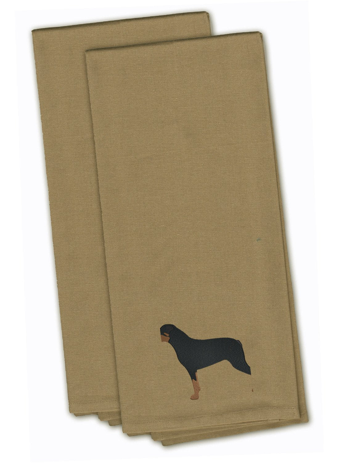 Rottweiler Tan Embroidered Towel Set of 2 Decorative Bathroom Guest Hand Towel for Hand, Face, Tea, Dishcloth, 19 X 25, Tan