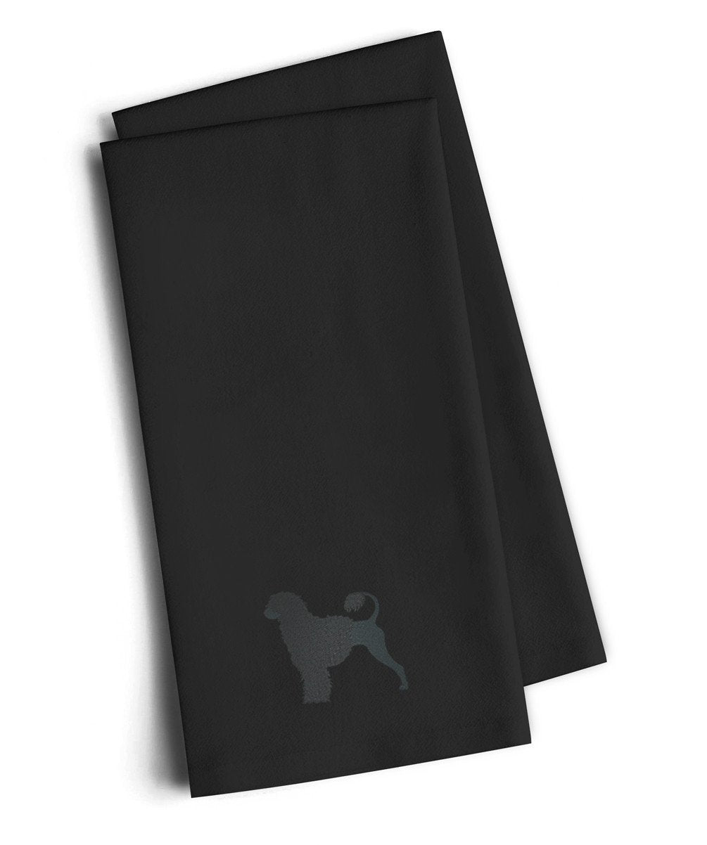 Portuguese Water Dog Black Embroidered Towel Set of 2 Decorative Bathroom Guest Hand Towel for Hand, Face, Tea, Dishcloth, 19 X 25, Black