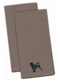 Portuguese Water Dog Gray Embroidered Towel Set of 2