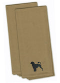 Portuguese Water Dog Tan Embroidered Towel Set of 2 Decorative Bathroom Guest Hand Towel for Hand, Face, Tea, Dishcloth, 19 X 25, Tan
