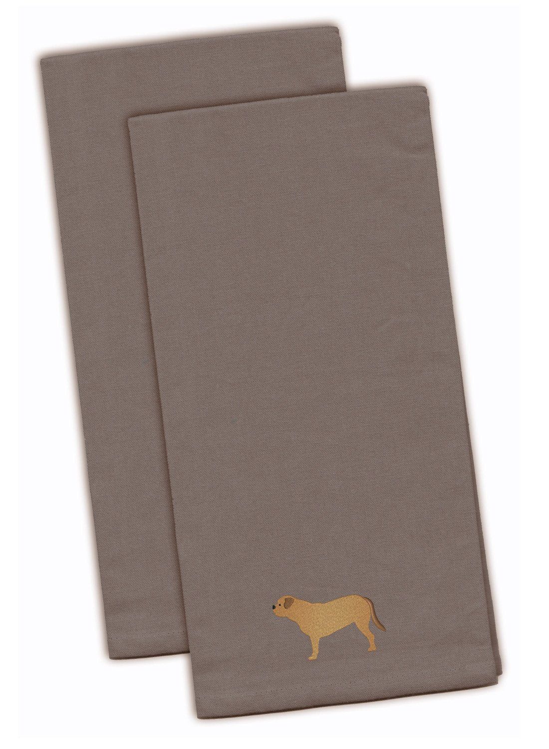 Dogue de Bordeaux Gray Embroidered Towel Set of 2