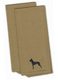 Great Dane Tan Embroidered Towel Set of 2 Decorative Bathroom Guest Hand Towel for Hand, Face, Tea, Dishcloth, 19 X 25, Tan