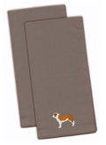 Saint Bernard Gray Embroidered Towel Set of 2