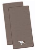 Bull Terrier Gray Embroidered Towel Set of 2