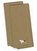 Bull Terrier Tan Embroidered Towel Set of 2 Decorative Bathroom Guest Hand Towel for Hand, Face, Tea, Dishcloth, 19 X 25, Tan