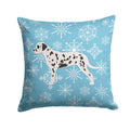 Winter Snowflake Dalmatian Decorative Throw Pillow 14x14 Indoor Outdoor Accent Cushion, Fabric Cover with Insert for Sofa, Bed, Porch & Living Room