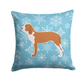 Winter Snowflake Spanish Hound Decorative Throw Pillow 14x14 Indoor Outdoor Accent Cushion, Fabric Cover with Insert for Sofa, Bed, Porch & Living Room