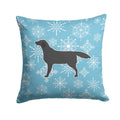 Winter Snowflake Black Labrador Retriever Decorative Throw Pillow 14x14 Indoor Outdoor Accent Cushion, Fabric Cover with Insert for Sofa, Bed, Porch & Living Room