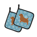 Winter Snowflake Norfolk Terrier Pot Holder Set of 2 Heat Resistant Quilted Hot Pads 7.5 x 7.5 Inch, Insulated Kitchen Trivets for Cooking & Baking