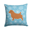 Winter Snowflake Norfolk Terrier Decorative Throw Pillow 14x14 Indoor Outdoor Accent Cushion, Fabric Cover with Insert for Sofa, Bed, Porch & Living Room