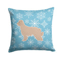 Winter Snowflake Pyrenean Shepherd Decorative Throw Pillow 14x14 Indoor Outdoor Accent Cushion, Fabric Cover with Insert for Sofa, Bed, Porch & Living Room