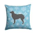 Winter Snowflake Croatian Sheepdog Decorative Throw Pillow 14x14 Indoor Outdoor Accent Cushion, Fabric Cover with Insert for Sofa, Bed, Porch & Living Room