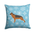 Winter Snowflake German Shepherd Decorative Throw Pillow 14x14 Indoor Outdoor Accent Cushion, Fabric Cover with Insert for Sofa, Bed, Porch & Living Room