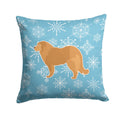 Winter Snowflake Caucasian Shepherd Dog Decorative Throw Pillow 14x14 Indoor Outdoor Accent Cushion, Fabric Cover with Insert for Sofa, Bed, Porch & Living Room