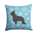 Winter Snowflake Briard Decorative Throw Pillow 14x14 Indoor Outdoor Accent Cushion, Fabric Cover with Insert for Sofa, Bed, Porch & Living Room