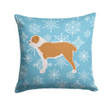 Winter Snowflake Central Asian Shepherd Dog Decorative Throw Pillow 14x14 Indoor Outdoor Accent Cushion, Fabric Cover with Insert for Sofa, Bed, Porch & Living Room