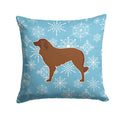 Winter Snowflake Portuguese Sheepdog Dog Decorative Throw Pillow 14x14 Indoor Outdoor Accent Cushion, Fabric Cover with Insert for Sofa, Bed, Porch & Living Room