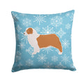 Winter Snowflake Australian Shepherd Dog Decorative Throw Pillow 14x14 Indoor Outdoor Accent Cushion, Fabric Cover with Insert for Sofa, Bed, Porch & Living Room
