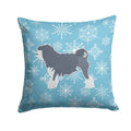 Winter Snowflake Lowchen Decorative Throw Pillow 14x14 Indoor Outdoor Accent Cushion, Fabric Cover with Insert for Sofa, Bed, Porch & Living Room