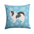 Winter Snowflake Japanese Chin Decorative Throw Pillow 14x14 Indoor Outdoor Accent Cushion, Fabric Cover with Insert for Sofa, Bed, Porch & Living Room