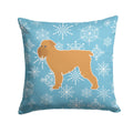 Winter Snowflake Brussels Griffon Decorative Throw Pillow 14x14 Indoor Outdoor Accent Cushion, Fabric Cover with Insert for Sofa, Bed, Porch & Living Room