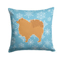 Winter Snowflake Pomeranian Decorative Throw Pillow 14x14 Indoor Outdoor Accent Cushion, Fabric Cover with Insert for Sofa, Bed, Porch & Living Room