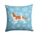 Winter Snowflake Cavalier King Charles Spaniel Decorative Throw Pillow 14x14 Indoor Outdoor Accent Cushion, Fabric Cover with Insert for Sofa, Bed, Porch & Living Room