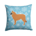 Winter Snowflake Belgian Shepherd Decorative Throw Pillow 14x14 Indoor Outdoor Accent Cushion, Fabric Cover with Insert for Sofa, Bed, Porch & Living Room
