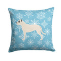 Winter Snowflake Dogo Argentino Decorative Throw Pillow 14x14 Indoor Outdoor Accent Cushion, Fabric Cover with Insert for Sofa, Bed, Porch & Living Room