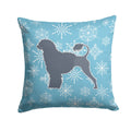 Winter Snowflake Portuguese Water Dog Decorative Throw Pillow 14x14 Indoor Outdoor Accent Cushion, Fabric Cover with Insert for Sofa, Bed, Porch & Living Room