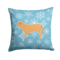 Winter Snowflake Dogue de Bordeaux Decorative Throw Pillow 14x14 Indoor Outdoor Accent Cushion, Fabric Cover with Insert for Sofa, Bed, Porch & Living Room