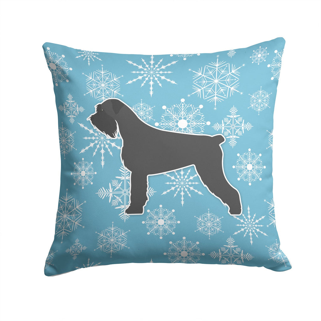 Winter Snowflake Giant Schnauzer Decorative Throw Pillow 14x14 Indoor Outdoor Accent Cushion, Fabric Cover with Insert for Sofa, Bed, Porch & Living Room