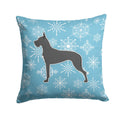 Winter Snowflake Great Dane Decorative Throw Pillow 14x14 Indoor Outdoor Accent Cushion, Fabric Cover with Insert for Sofa, Bed, Porch & Living Room