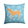 Winter Snowflake Fila Brasileiro Decorative Throw Pillow 14x14 Indoor Outdoor Accent Cushion, Fabric Cover with Insert for Sofa, Bed, Porch & Living Room
