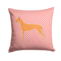 Pharaoh Hound Checkerboard Pink Decorative Throw Pillow 14x14 Indoor Outdoor Accent Cushion, Fabric Cover with Insert for Sofa, Bed, Porch & Living Room