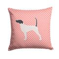 English Pointer Checkerboard Pink Decorative Throw Pillow 14x14 Indoor Outdoor Accent Cushion, Fabric Cover with Insert for Sofa, Bed, Porch & Living Room
