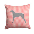 Scottish Deerhound Checkerboard Pink Decorative Throw Pillow 14x14 Indoor Outdoor Accent Cushion, Fabric Cover with Insert for Sofa, Bed, Porch & Living Room