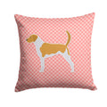 American Foxhound Checkerboard Pink Decorative Throw Pillow 14x14 Indoor Outdoor Accent Cushion, Fabric Cover with Insert for Sofa, Bed, Porch & Living Room