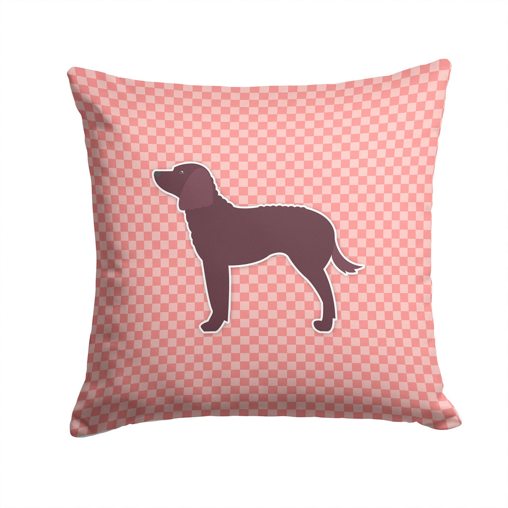 American Water Spaniel Checkerboard Pink Decorative Throw Pillow 14x14 Indoor Outdoor Accent Cushion, Fabric Cover with Insert for Sofa, Bed, Porch & Living Room