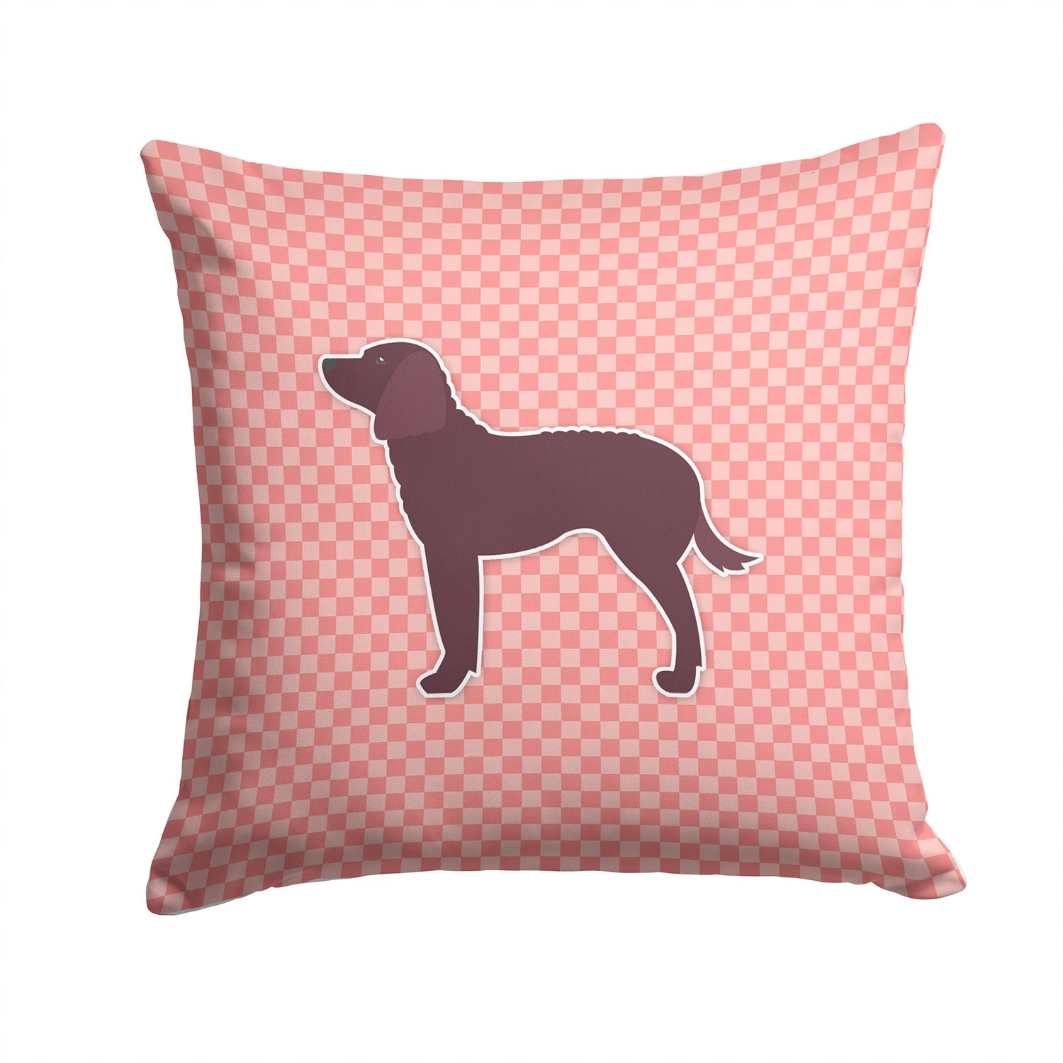 American Water Spaniel Checkerboard Pink Decorative Throw Pillow 14x14 Indoor Outdoor Accent Cushion, Fabric Cover with Insert for Sofa, Bed, Porch & Living Room