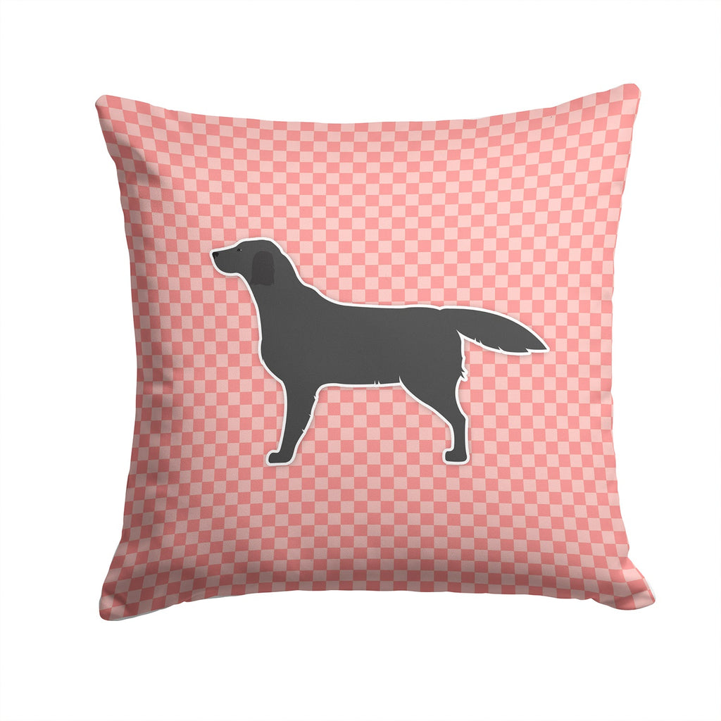 Black Labrador Retriever Checkerboard Pink Decorative Throw Pillow 14x14 Indoor Outdoor Accent Cushion, Fabric Cover with Insert for Sofa, Bed, Porch & Living Room