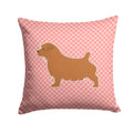 Norfolk Terrier Checkerboard Pink Decorative Throw Pillow 14x14 Indoor Outdoor Accent Cushion, Fabric Cover with Insert for Sofa, Bed, Porch & Living Room