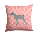 German Wirehaired Pointer Checkerboard Pink Decorative Throw Pillow 14x14 Indoor Outdoor Accent Cushion, Fabric Cover with Insert for Sofa, Bed, Porch & Living Room