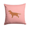 English Cocker Spaniel Checkerboard Pink Decorative Throw Pillow 14x14 Indoor Outdoor Accent Cushion, Fabric Cover with Insert for Sofa, Bed, Porch & Living Room