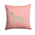Pyrenean Shepherd Checkerboard Pink Decorative Throw Pillow 14x14 Indoor Outdoor Accent Cushion, Fabric Cover with Insert for Sofa, Bed, Porch & Living Room