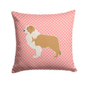 Red Border Collie Checkerboard Pink Decorative Throw Pillow 14x14 Indoor Outdoor Accent Cushion, Fabric Cover with Insert for Sofa, Bed, Porch & Living Room