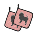 Affenpinscher Checkerboard Pink Pot Holder Set of 2 Heat Resistant Quilted Hot Pads 7.5 x 7.5 Inch, Insulated Kitchen Trivets for Cooking & Baking